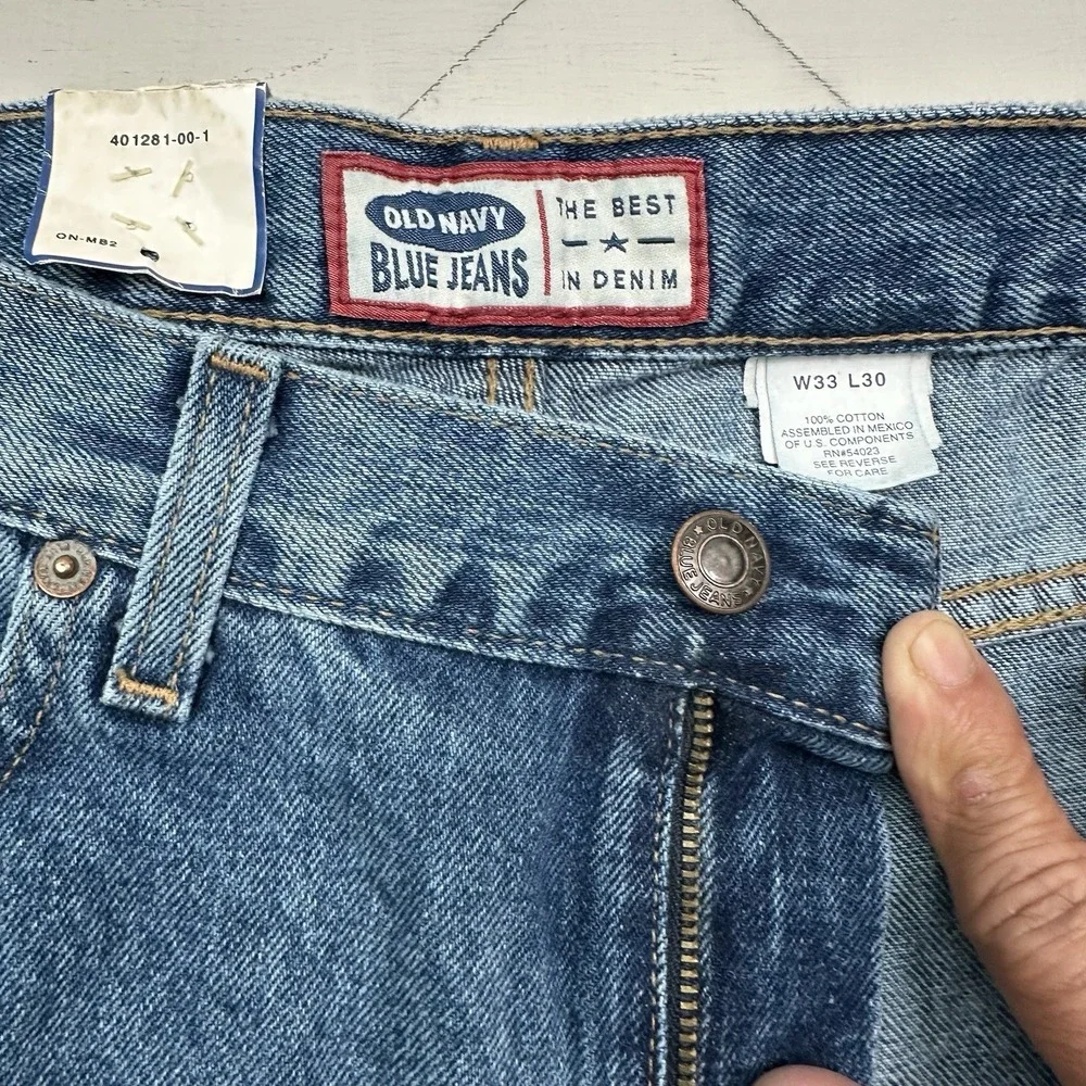 NEW VTG Old Navy Baggy Wide Leg Jeans Actual 32x30 Medium Wash Skater Rave Y2K